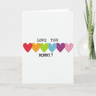 Liebe Mama Bunte Herzen Karte