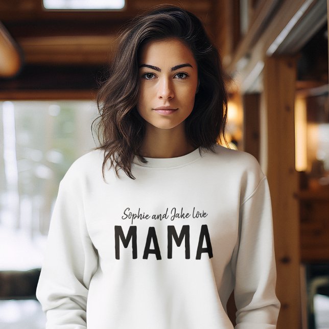 Liebe Mama | Der Muttertag moderner kalter Kinder Sweatshirt (Von Creator hochgeladen)