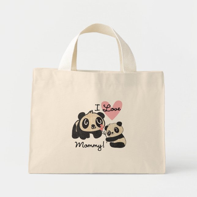 Liebe-Mama der Panda-I Mini Stoffbeutel (Vorne)