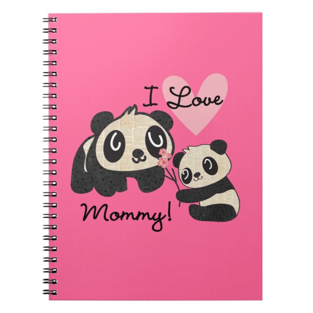 Liebe-Mama der Panda-I Notizblock (Vorderseite)
