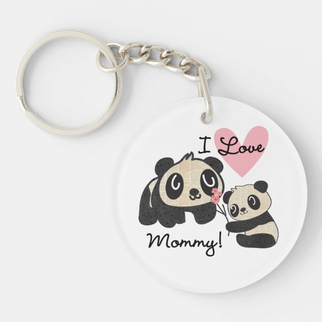 Liebe-Mama der Panda-I Schlüsselanhänger (Vorderseite)