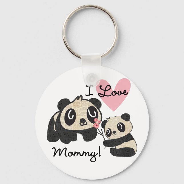 Liebe-Mama der Panda-I Schlüsselanhänger (Vorderseite)