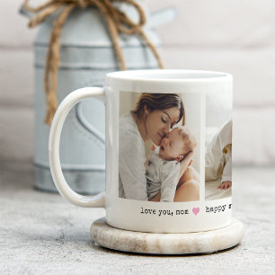 Liebe Mama   Drei Fotos und Herz in beliebiger Far Kaffeetasse
