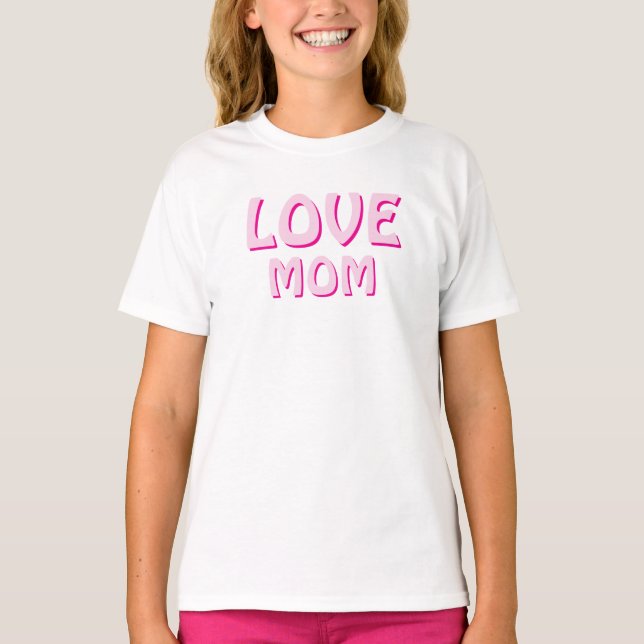 LIEBE-MAMA EINFACHES DESIGN-DAUGHTER-DRESS T-Shirt (Vorderseite)
