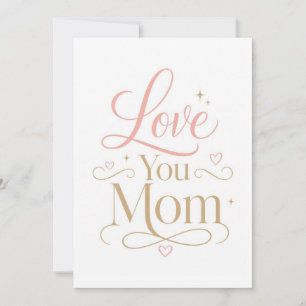Liebe Mama Elegante Pink-Gold-Typografie Dankeskarte