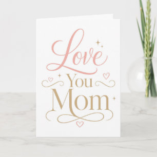 Liebe Mama Elegante Pink-Gold-Typografie Karte