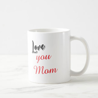 Liebe Mama Elegante rote und graue Schrift Kaffeet Kaffeetasse