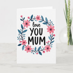 Liebe Mama Florale Kunstkarte Karte