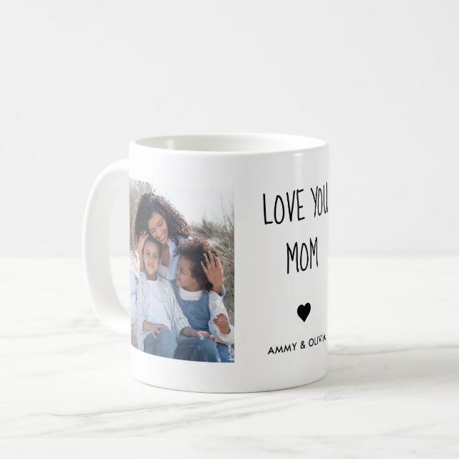 Liebe Mama Foto Kaffeetasse (Vorderseite Links)