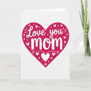 Liebe Mama Fuchsia-Herzkarte Karte
