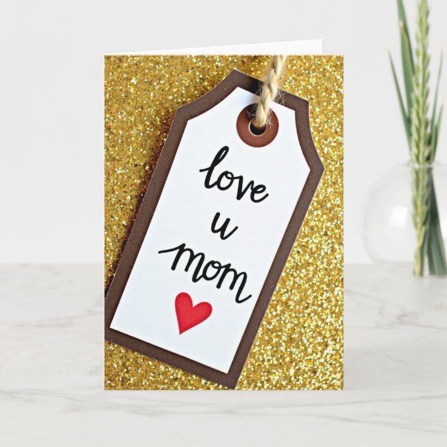 Liebe Mama Geschenk-Anhänger Karte (Vorderseite)