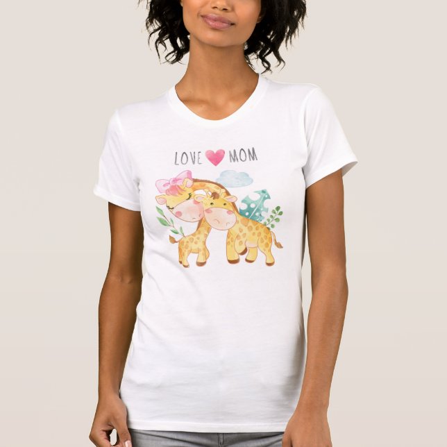 Liebe Mama Giraffen T-Shirt (Vorderseite)