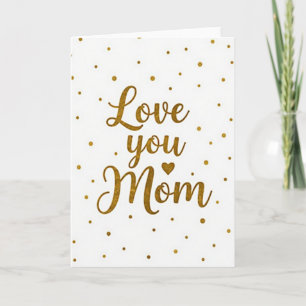 Liebe Mama, goldene Grußkarte Karte