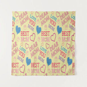 Liebe Mama Happy Mütter Tag I Liebe Mama Grafische Wandteppich