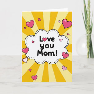 Liebe Mama Herzstrahlen Kunstkarte Karte