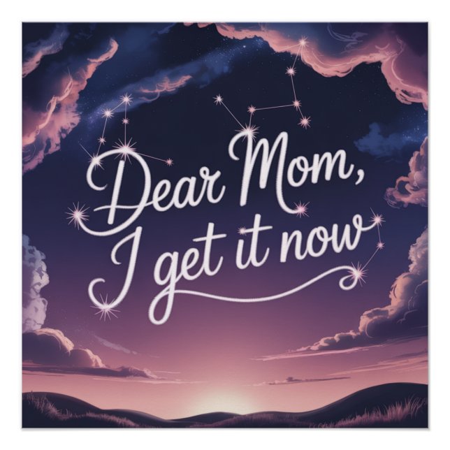 Liebe Mama, jetzt verstehe ich Poster (Vorderseite)