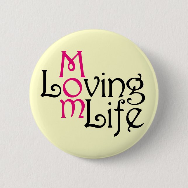 Liebe Mama Leben Muttertag Button (Vorderseite)