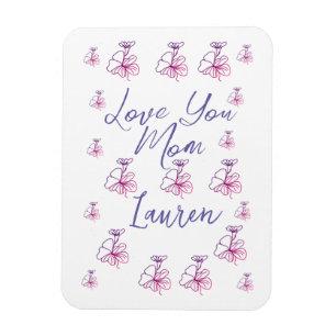 liebe mama lila mauve Blumen mauve Name einfach Magnet