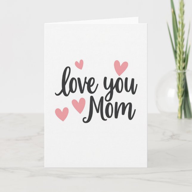 Liebe Mama Minimalistische Karte (Vorderseite)