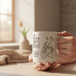 Liebe Mama Minimalistische Linienkunst Mutter-Toch Kaffeetasse