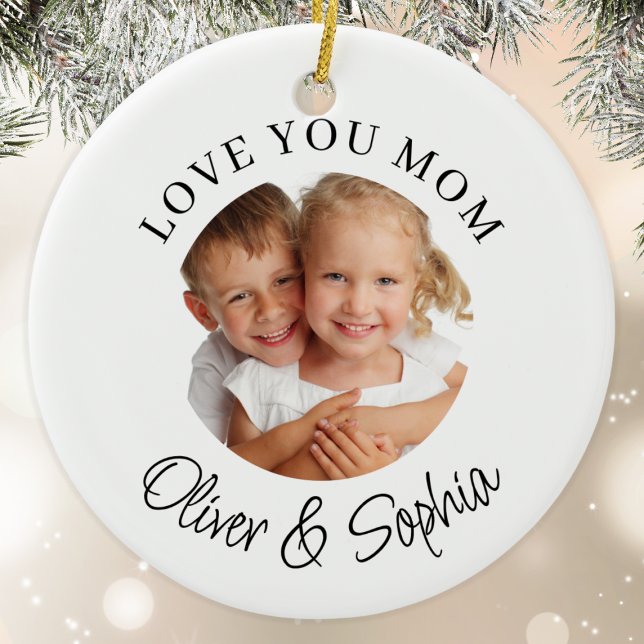 Liebe Mama modernes Foto  Keramik Ornament (Von Creator hochgeladen)