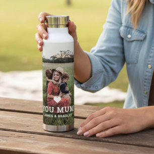 Liebe Mama Muttertags-Foto mit Kindernamen Trinkflasche