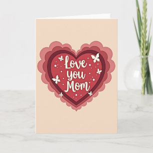 Liebe Mama Papercut Herz Karte