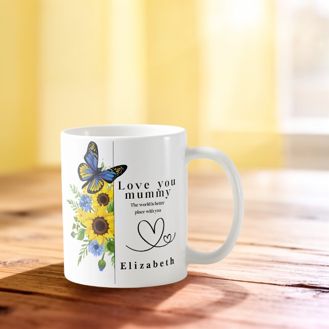 Liebe Mama personalisierte Blumen-Tasse Kaffeetasse (Von Creator hochgeladen)