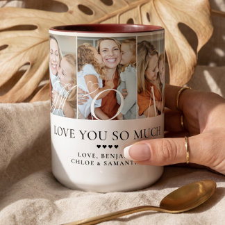 Liebe Mama Personalisiertes 5-Foto-Collage-Geschen Zweifarbige Tasse