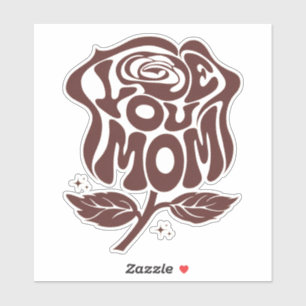Liebe Mama Rose Typografie Aufkleber