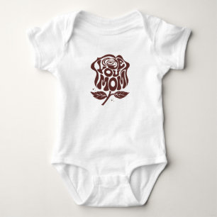 Liebe Mama Rose Typografie Baby Strampler