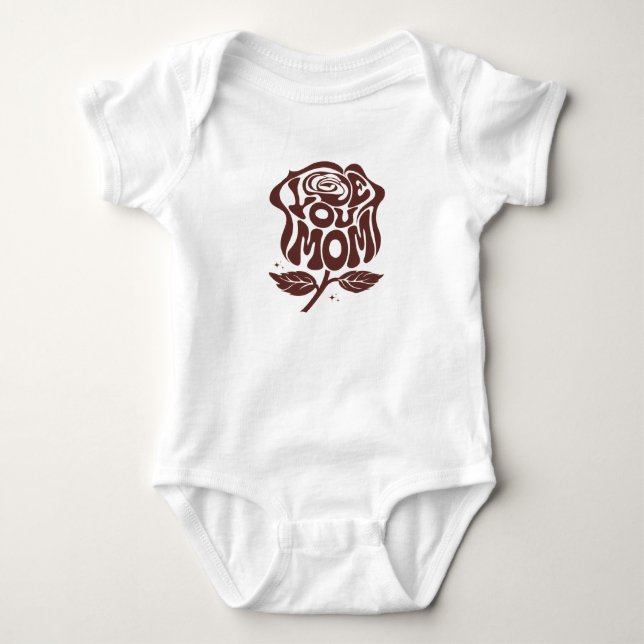 Liebe Mama Rose Typografie Baby Strampler (Vorderseite)