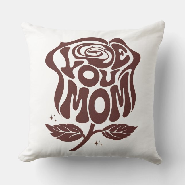 Liebe Mama Rose Typografie Kissen (Vorderseite)