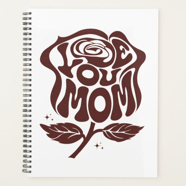 Liebe Mama Rose Typografie Planer (Vorderseite)