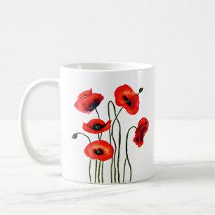 Liebe Mama   Rote Pflaumen in Aquarellen Kaffeetasse