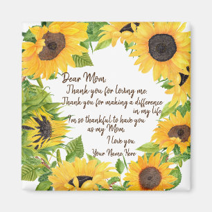 Liebe Mama Sonnenblume Magnet