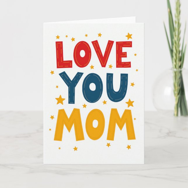 Liebe Mama Sterne Art Karte (Vorderseite)