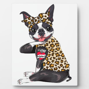 Liebe Mama Tattoo boston Terrier Hund Mutter Mama  Fotoplatte