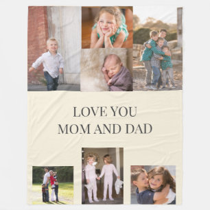 Liebe Mama und Papa Sieben-Foto-Tribut-Collage  Fleecedecke