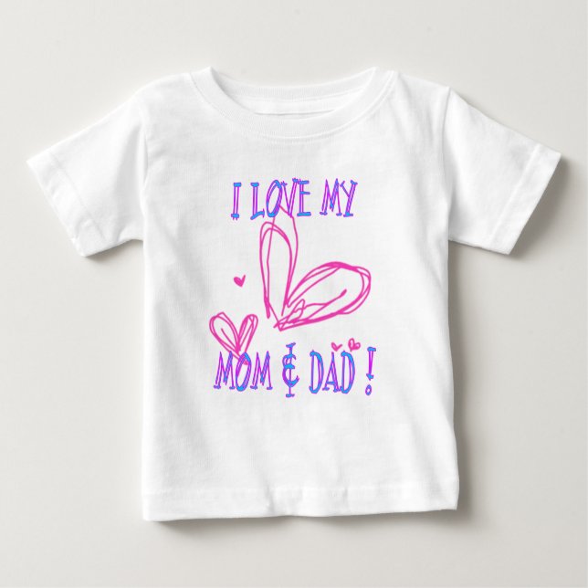 Liebe-Mama-Vater Baby T-shirt (Vorderseite)