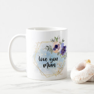 Liebe Mama Wasserfarben-Blumengeschenk Kaffeetasse