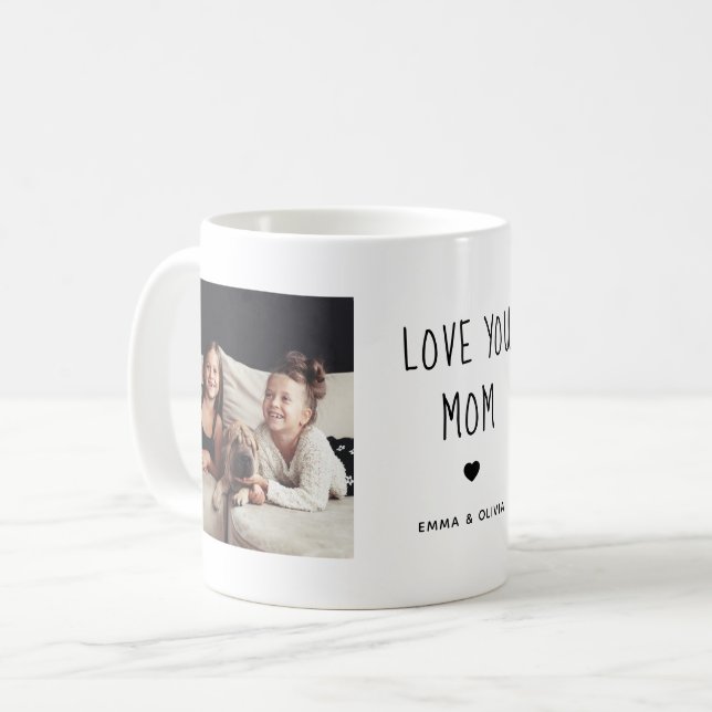 Liebe Mama | Zwei handgeschriebene Fotos Kaffeetasse (Vorderseite Links)
