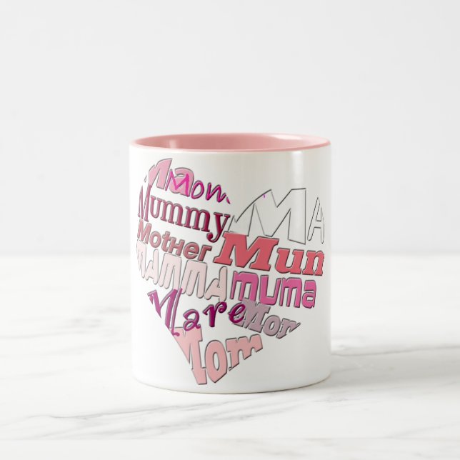 Liebe-Mama Zweifarbige Tasse (Mittel)