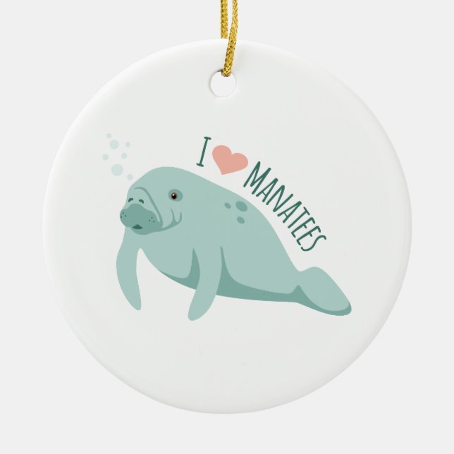 Liebe Manatees Keramik Ornament (Vorne)