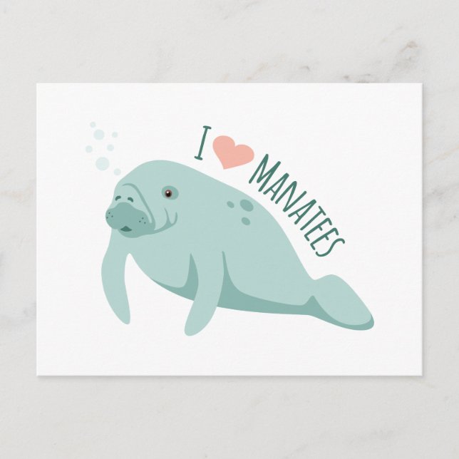 Liebe Manatees Postkarte (Vorderseite)