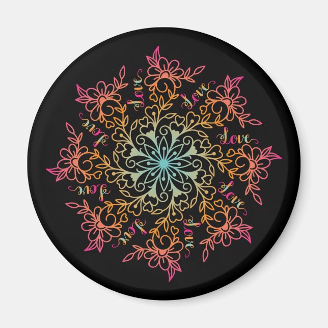 Liebe Mandala Magnet (Vorne)
