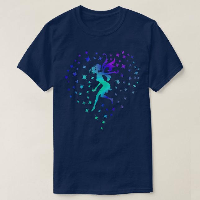 Liebe Märchenrost Märchen Vintage Fee Fisch T-Shirt (Design vorne)