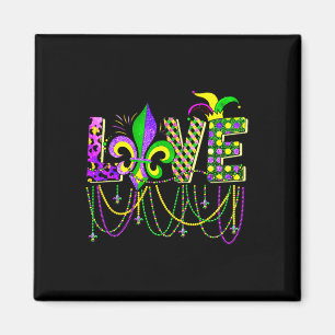 Liebe Mardi Gras Beads für Frauen Funny Carnival P Magnet