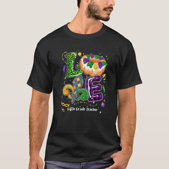 Liebe Mardi Gras Fünfte Grade Party Festival T-Shirt (Vorderseite)