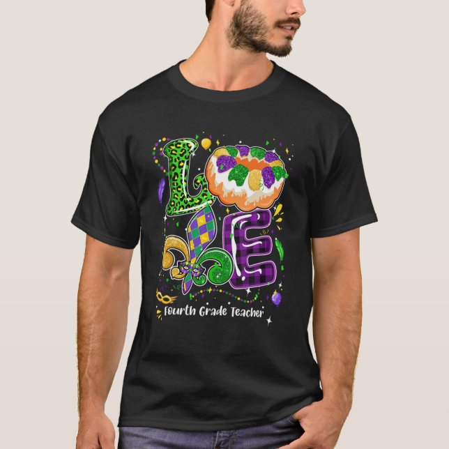 Liebe Mardi Gras Party Festiva der Vierten Klasse T-Shirt (Vorderseite)